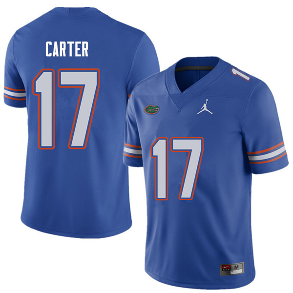 Jordan Brand Men #17 Zachary Carter Florida Gators College Football Jerseys Sale-Royal - Click Image to Close